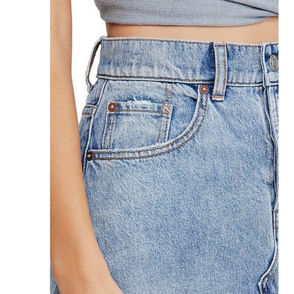 Free People high waisted denim skirt size 24 - Picture 3 of 7